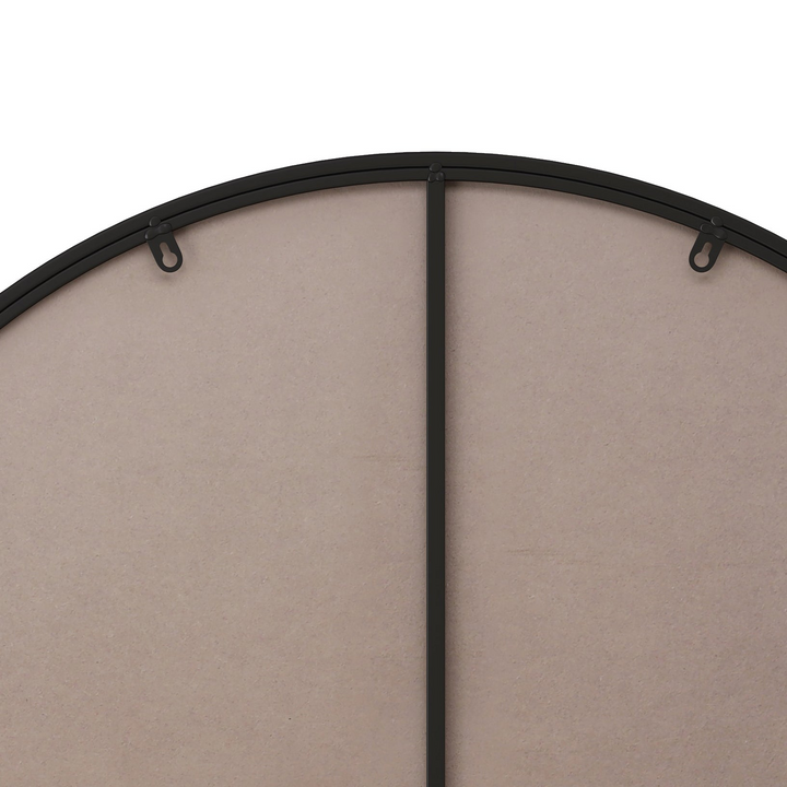 Buy farmhouse furniture Sleek Circular Italian Metal-Framed Wall Mirror - Round Vanity Dressing Mirror for Home Decor - Modern Cottage Farmhouse Furniture