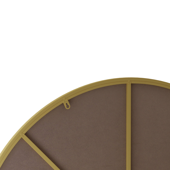 Buy farmhouse furniture Sleek Circular Italian Metal-Framed Wall Mirror - Round Vanity Dressing Mirror for Home Decor - Modern Cottage Farmhouse Furniture
