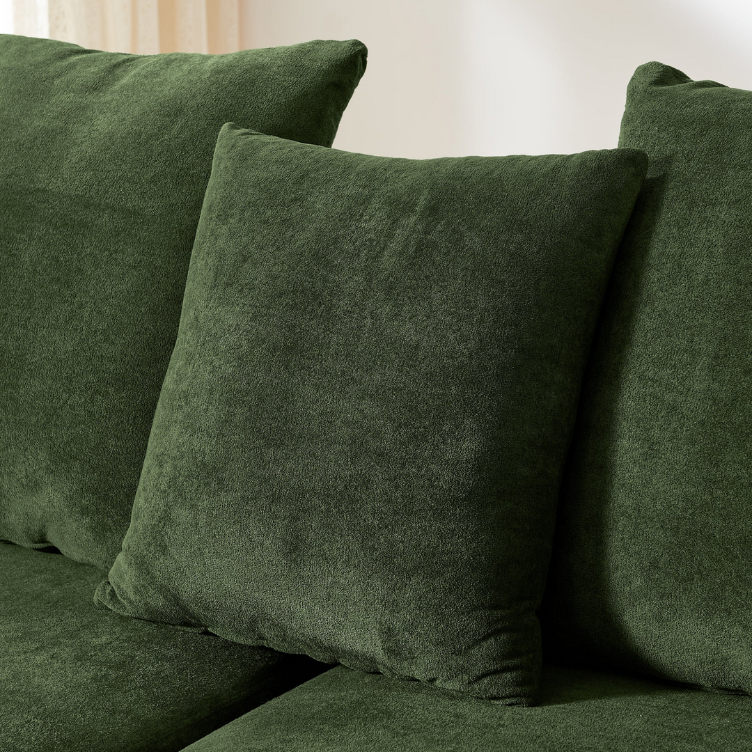 Buy farmhouse furniture Olive Green Mediterranean Tuscan Upholstered L-Shape Modular Compressed Sofa - Modern Cottage Farmhouse Furniture