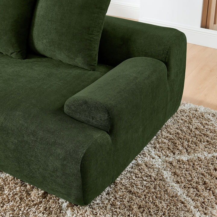 Buy farmhouse furniture Olive Green Mediterranean Tuscan Upholstered L-Shape Modular Compressed Sofa - Modern Cottage Farmhouse Furniture