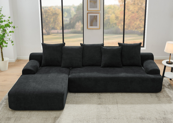 Buy farmhouse furniture Olive Green Mediterranean Tuscan Upholstered L-Shape Modular Compressed Sofa - Modern Cottage Farmhouse Furniture