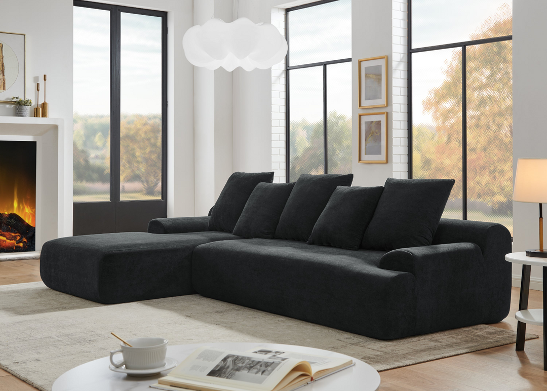 Buy farmhouse furniture Olive Green Mediterranean Tuscan Upholstered L-Shape Modular Compressed Sofa - Modern Cottage Farmhouse Furniture