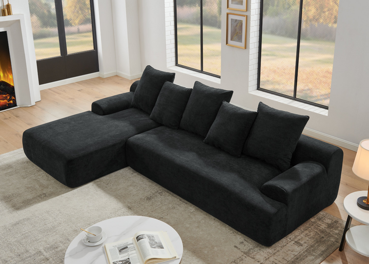Buy farmhouse furniture Olive Green Mediterranean Tuscan Upholstered L-Shape Modular Compressed Sofa - Modern Cottage Farmhouse Furniture