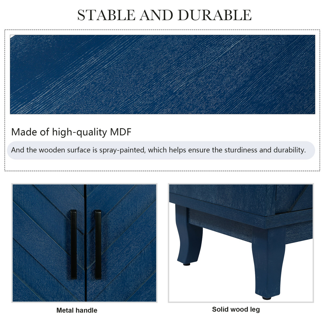 Buy farmhouse furniture Mediterranean Blue Lacquered Wooden Modern Farmhouse Buffet Cabinet Sideboard - Modern Cottage Farmhouse Furniture