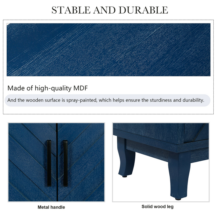 Buy farmhouse furniture Mediterranean Blue Lacquered Wooden Modern Farmhouse Buffet Cabinet Sideboard - Modern Cottage Farmhouse Furniture