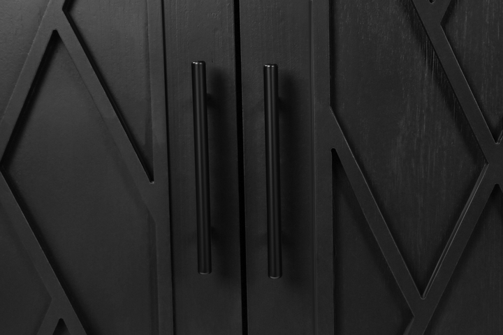 Buy farmhouse furniture Mediterranean Blue Lacquered Wooden Modern Farmhouse Buffet Cabinet Sideboard - Modern Cottage Farmhouse Furniture