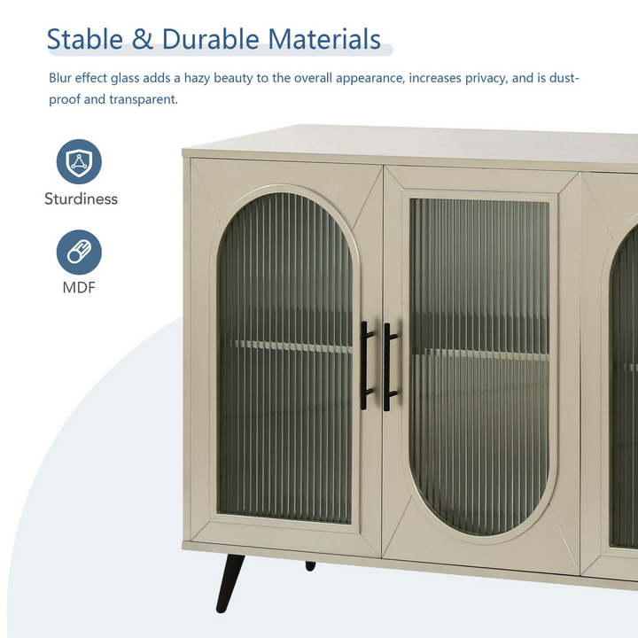 Teal TV Stand for 65+ Inch TV Console with Storage Cabinet & Shelves for Living Room - Mediterranean Italian Contemporary Home Decor Furniture