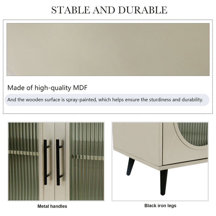 Teal TV Stand for 65+ Inch TV Console with Storage Cabinet & Shelves for Living Room - Mediterranean Italian Contemporary Home Decor Furniture