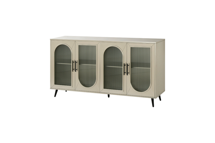 Teal TV Stand for 65+ Inch TV Console with Storage Cabinet & Shelves for Living Room - Mediterranean Italian Contemporary Home Decor Furniture