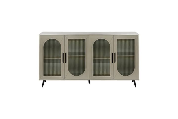 Teal TV Stand for 65+ Inch TV Console with Storage Cabinet & Shelves for Living Room - Mediterranean Italian Contemporary Home Decor Furniture