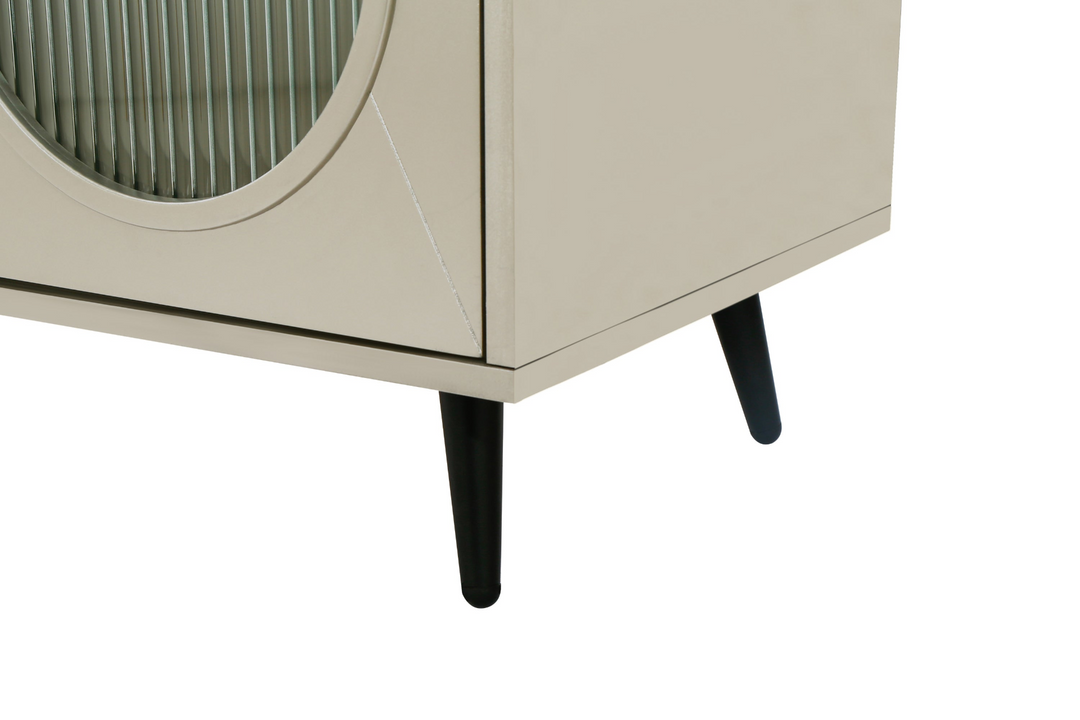 Teal TV Stand for 65+ Inch TV Console with Storage Cabinet & Shelves for Living Room - Mediterranean Italian Contemporary Home Decor Furniture