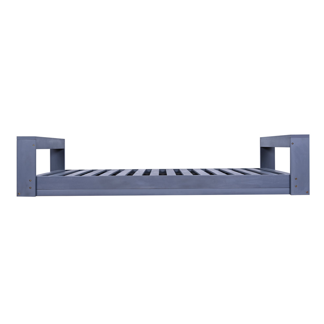 Twin Size Porch Swing Bed - Premium Acacia Wood Frame with Durable Hemp Ropes for Backyard Relaxation - Mediterranean Italian Contemporary Home Decor Furniture