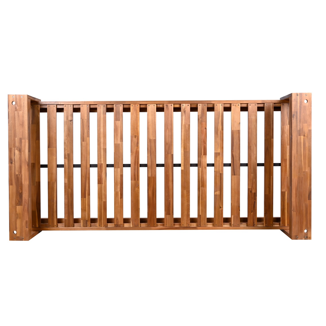 Twin Size Porch Swing Bed - Premium Acacia Wood Frame with Durable Hemp Ropes for Backyard Relaxation - Mediterranean Italian Contemporary Home Decor Furniture