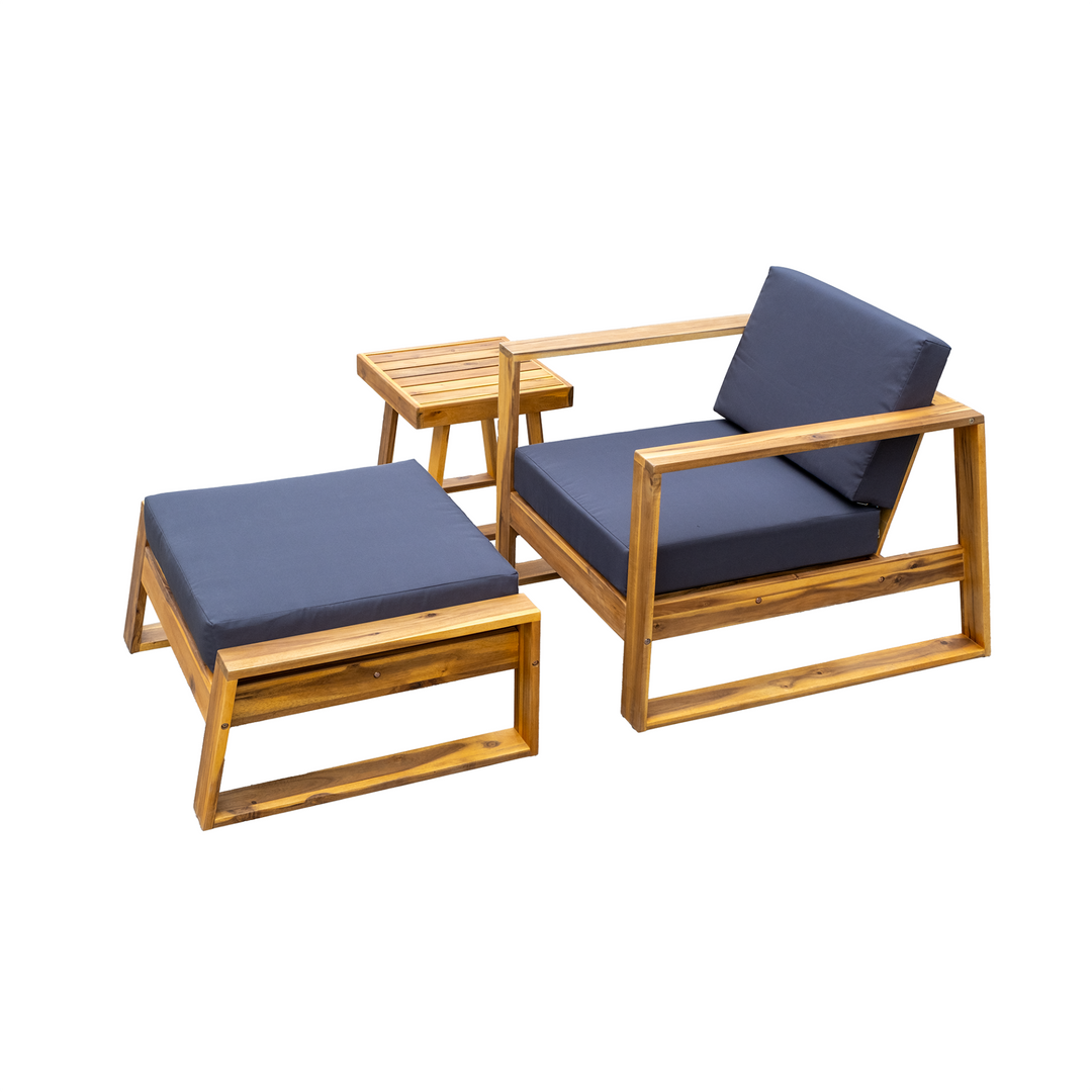 Buy farmhouse furniture Acacia Wood Outdoor Lounge Set | Patio, Balcony &amp; Garden Furniture with Cushions - Modern Cottage Farmhouse Furniture