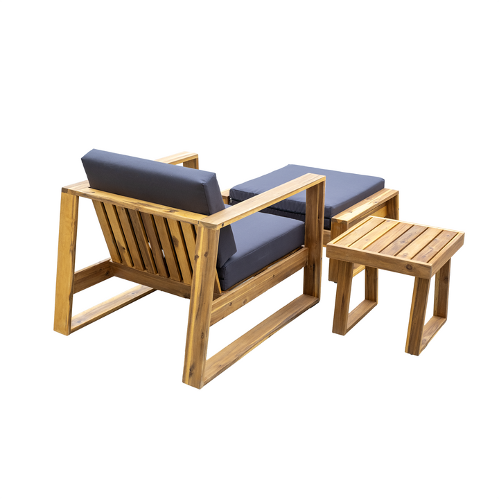 Buy farmhouse furniture Acacia Wood Outdoor Lounge Set | Patio, Balcony &amp; Garden Furniture with Cushions - Modern Cottage Farmhouse Furniture