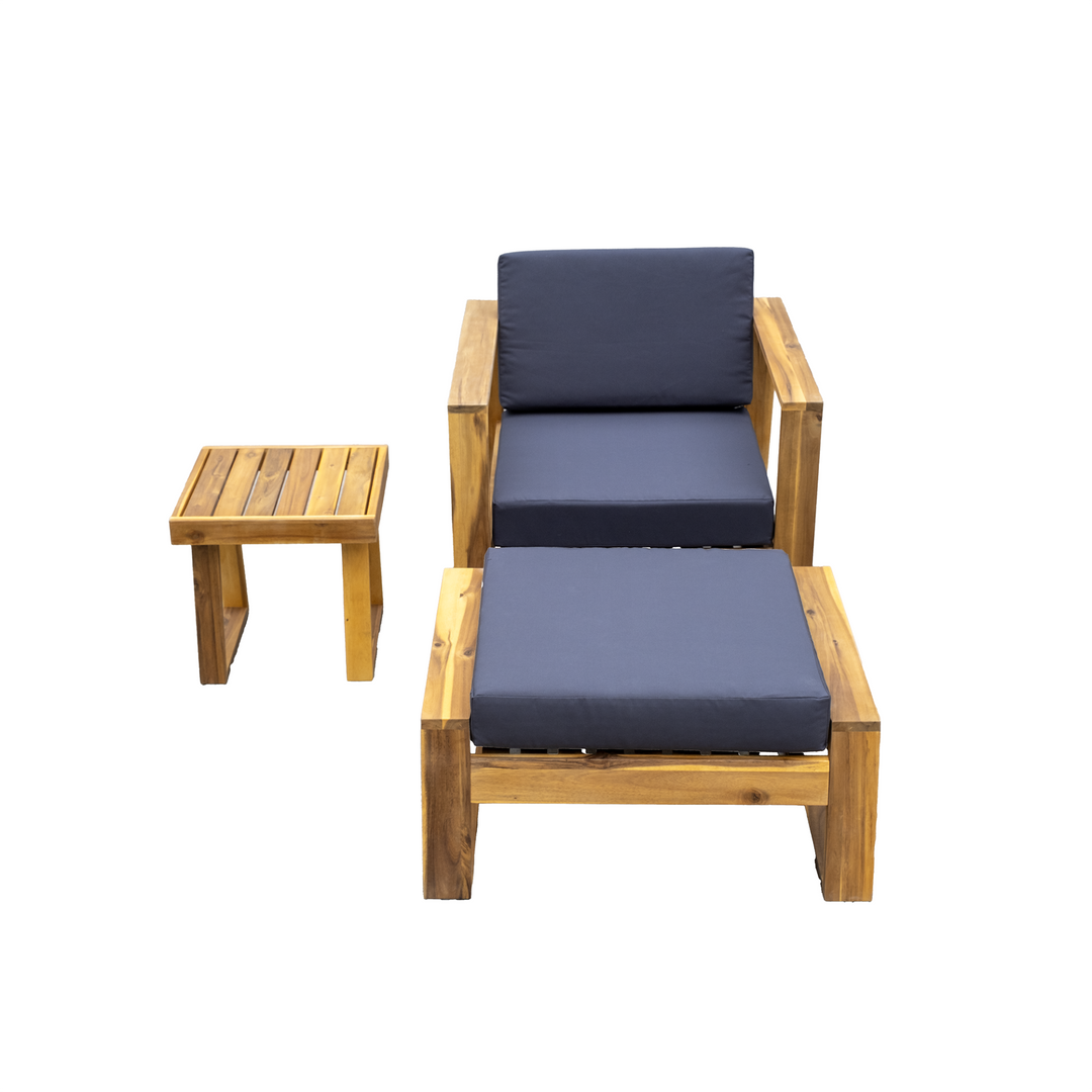 Buy farmhouse furniture Acacia Wood Outdoor Lounge Set | Patio, Balcony &amp; Garden Furniture with Cushions - Modern Cottage Farmhouse Furniture