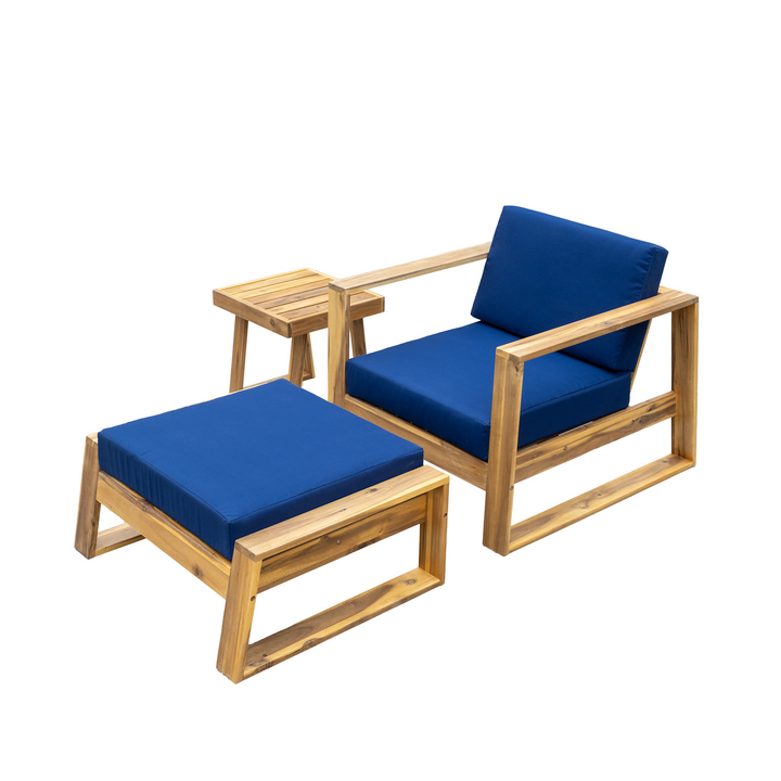Buy farmhouse furniture Acacia Wood Outdoor Lounge Set | Patio, Balcony &amp; Garden Furniture with Cushions - Modern Cottage Farmhouse Furniture