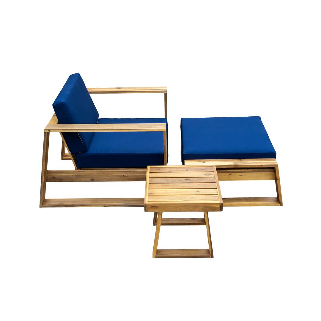 Buy farmhouse furniture Acacia Wood Outdoor Lounge Set | Patio, Balcony &amp; Garden Furniture with Cushions - Modern Cottage Farmhouse Furniture