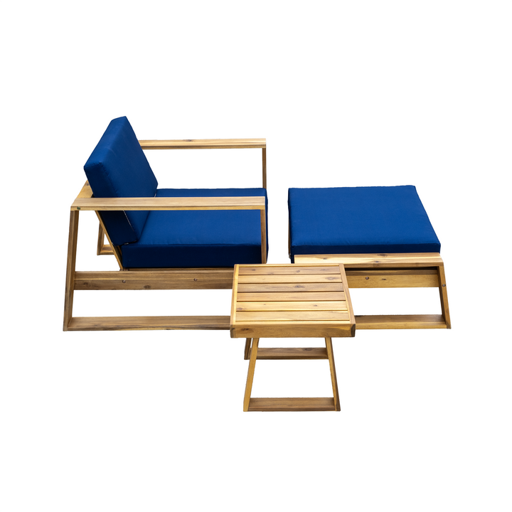 Buy farmhouse furniture Acacia Wood Outdoor Lounge Set | Patio, Balcony &amp; Garden Furniture with Cushions - Modern Cottage Farmhouse Furniture