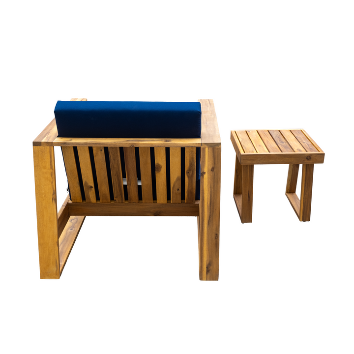 Buy farmhouse furniture Acacia Wood Outdoor Lounge Set | Patio, Balcony &amp; Garden Furniture with Cushions - Modern Cottage Farmhouse Furniture