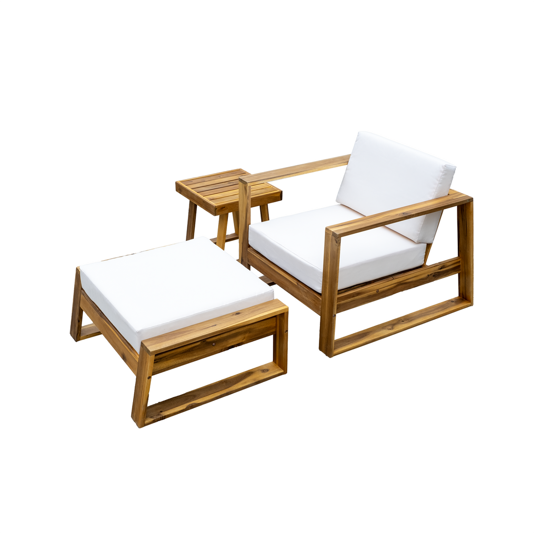 Buy farmhouse furniture Acacia Wood Outdoor Lounge Set | Patio, Balcony &amp; Garden Furniture with Cushions - Modern Cottage Farmhouse Furniture