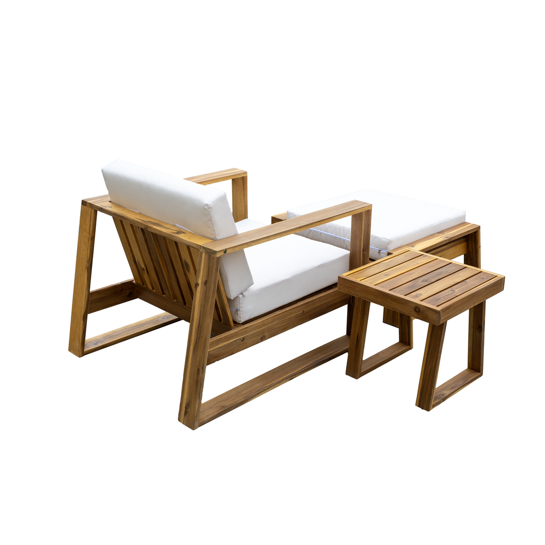 Buy farmhouse furniture Acacia Wood Outdoor Lounge Set | Patio, Balcony &amp; Garden Furniture with Cushions - Modern Cottage Farmhouse Furniture