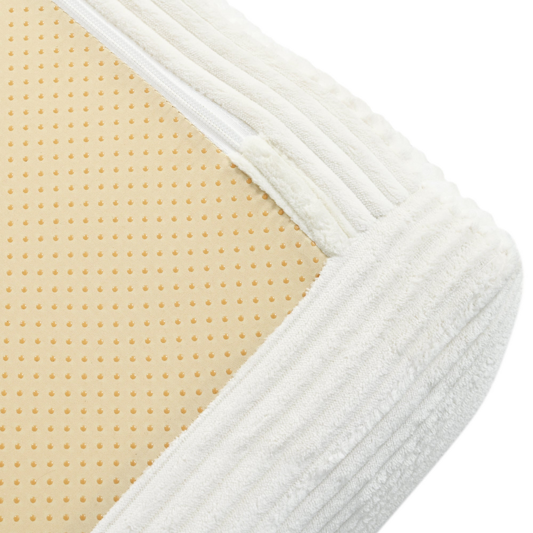 Le Marie • White L-Shaped Modular Modern European Farmhouse Style Sofa Bed in Corduroy - Mediterranean Italian Contemporary Home Decor Furniture