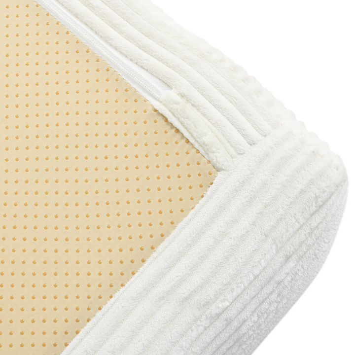 Le Marie • White L-Shaped Modular Modern European Farmhouse Style Sofa Bed in Corduroy - Mediterranean Italian Contemporary Home Decor Furniture