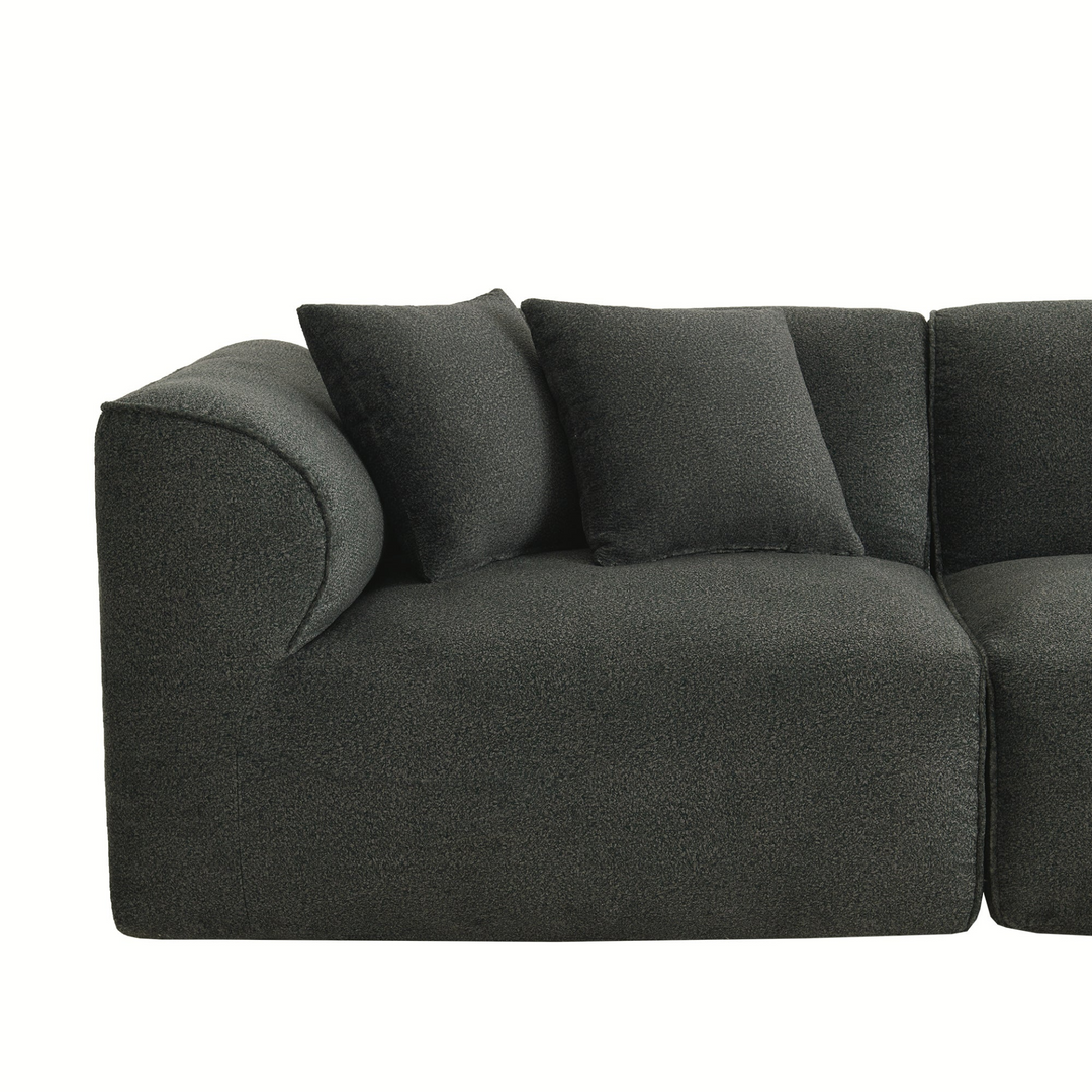 Buy farmhouse furniture Luxury living-room double-needle velvet sofa with sponge seat cushions and detachable stool - Modern Cottage Farmhouse Furniture