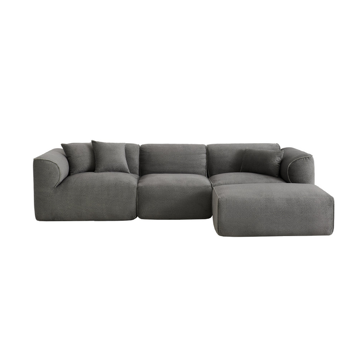 Buy farmhouse furniture Luxury living-room double-needle velvet sofa with sponge seat cushions and detachable stool - Modern Cottage Farmhouse Furniture