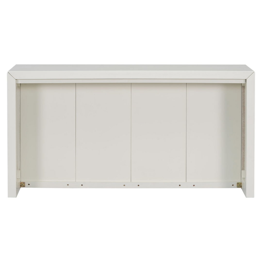 Kavala Greece Veneer Foyer Table with Wavy Design - Modern Mediterranean Home Accent Furniture - Mediterranean Italian Contemporary Home Decor Furniture