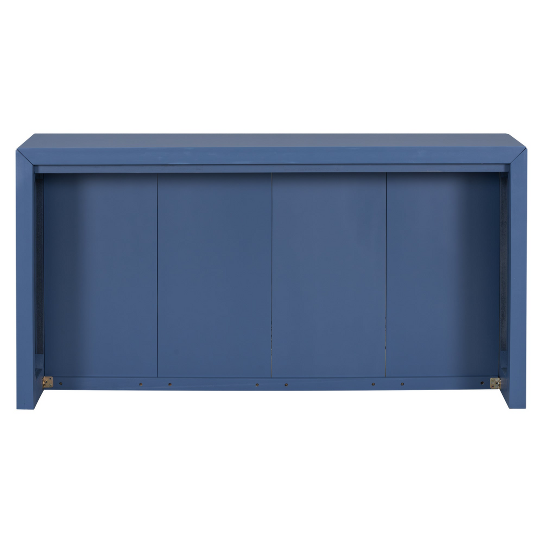 Kavala Greece Veneer Foyer Table with Wavy Design - Modern Mediterranean Home Accent Furniture - Mediterranean Italian Contemporary Home Decor Furniture