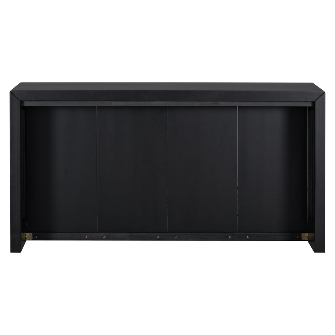 Kavala Greece Veneer Foyer Table with Wavy Design - Modern Mediterranean Home Accent Furniture - Mediterranean Italian Contemporary Home Decor Furniture