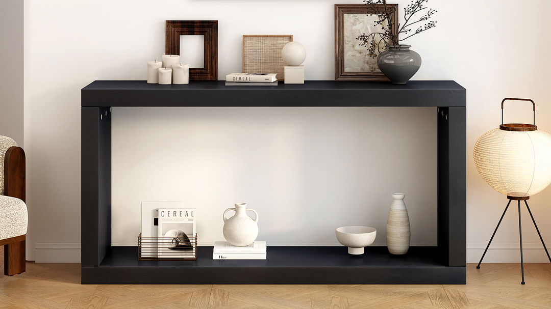 Modern Minimalist Square Entrance Table Foyer - Easy Assembly, Stylish Design, Versatile Usage - Mediterranean Italian Contemporary Home Decor Furniture