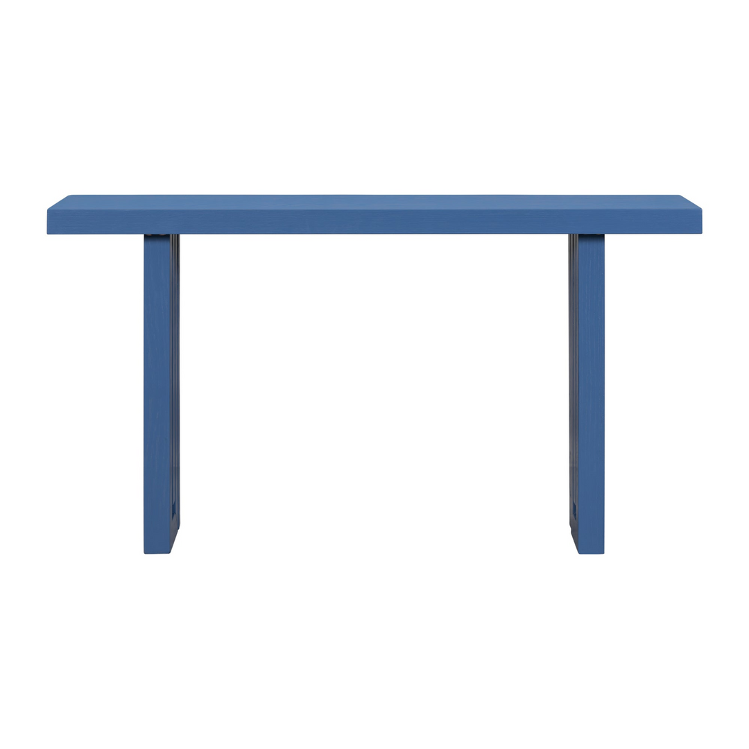 Modern Oak Veneer Console Foyer Table with Distinctive Sculpted Side Shapes - Perfect for Entryway or Living Room - Mediterranean Italian Contemporary Home Decor Furniture