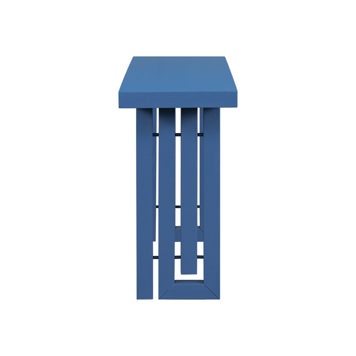 Modern Oak Veneer Console Foyer Table with Distinctive Sculpted Side Shapes - Perfect for Entryway or Living Room - Mediterranean Italian Contemporary Home Decor Furniture