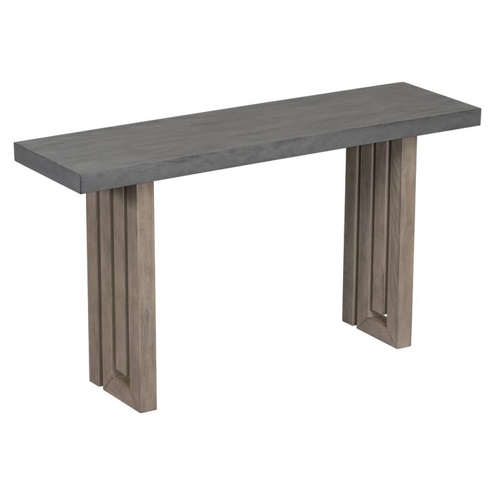 Modern Oak Veneer Console Foyer Table with Distinctive Sculpted Side Shapes - Perfect for Entryway or Living Room - Mediterranean Italian Contemporary Home Decor Furniture