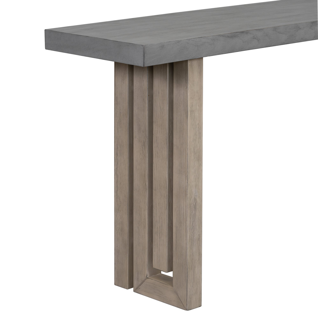 Modern Oak Veneer Console Foyer Table with Distinctive Sculpted Side Shapes - Perfect for Entryway or Living Room - Mediterranean Italian Contemporary Home Decor Furniture