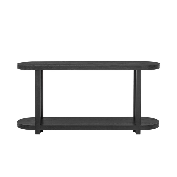 Buy farmhouse furniture Modern Minimalist Ash Veneer Entryway Table with Streamlined Desktop Design – Elegant Oval Top, Sturdy Storage Shelf, Easy Assembly - Modern Cottage Farmhouse Furniture
