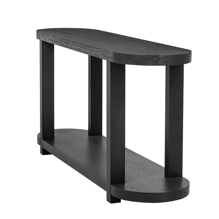 Buy farmhouse furniture Modern Minimalist Ash Veneer Entryway Table with Streamlined Desktop Design – Elegant Oval Top, Sturdy Storage Shelf, Easy Assembly - Modern Cottage Farmhouse Furniture