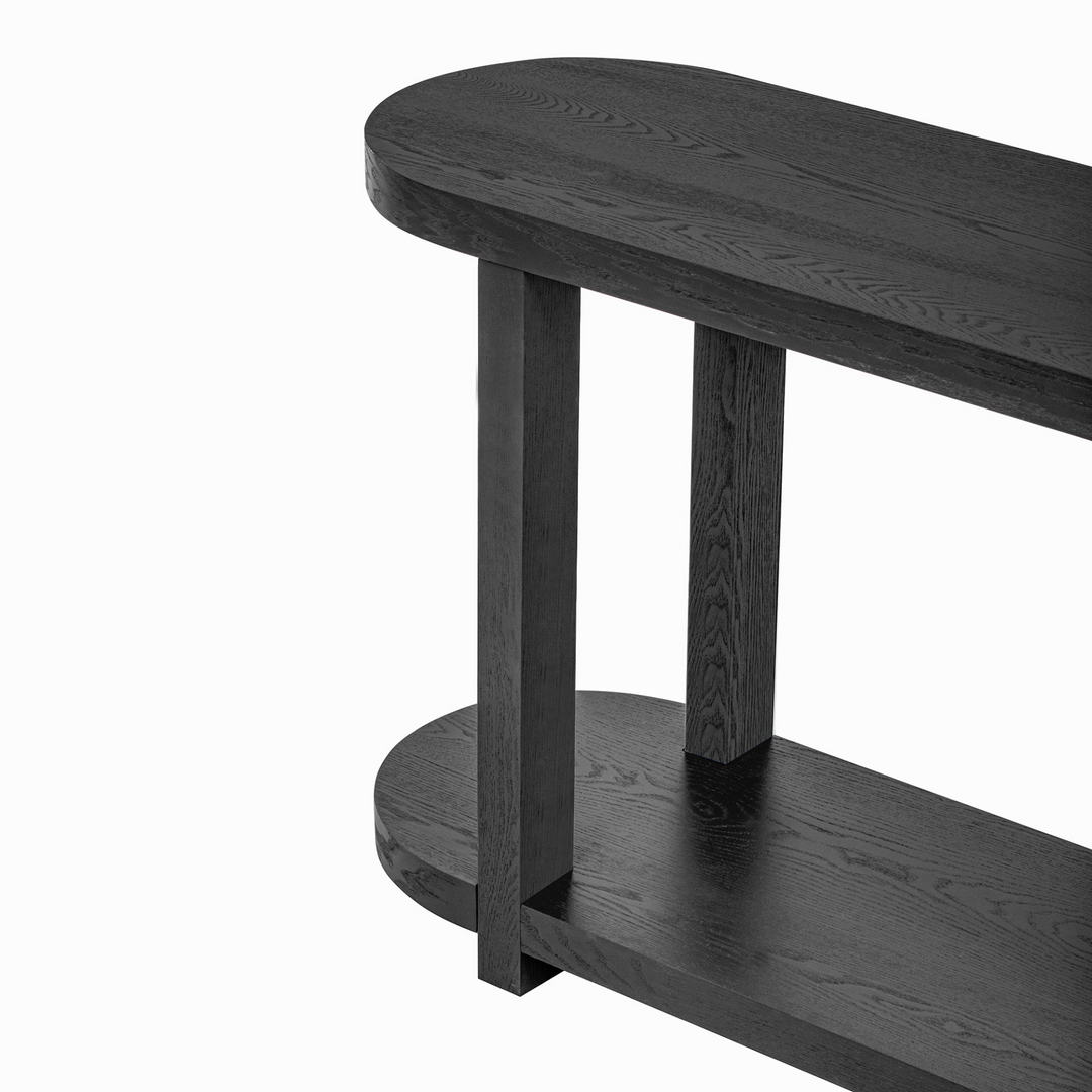 Buy farmhouse furniture Modern Minimalist Ash Veneer Entryway Table with Streamlined Desktop Design – Elegant Oval Top, Sturdy Storage Shelf, Easy Assembly - Modern Cottage Farmhouse Furniture