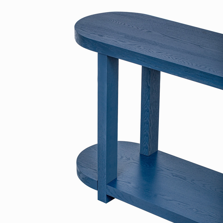 Buy farmhouse furniture Modern Minimalist Ash Veneer Entryway Table with Streamlined Desktop Design – Elegant Oval Top, Sturdy Storage Shelf, Easy Assembly - Modern Cottage Farmhouse Furniture