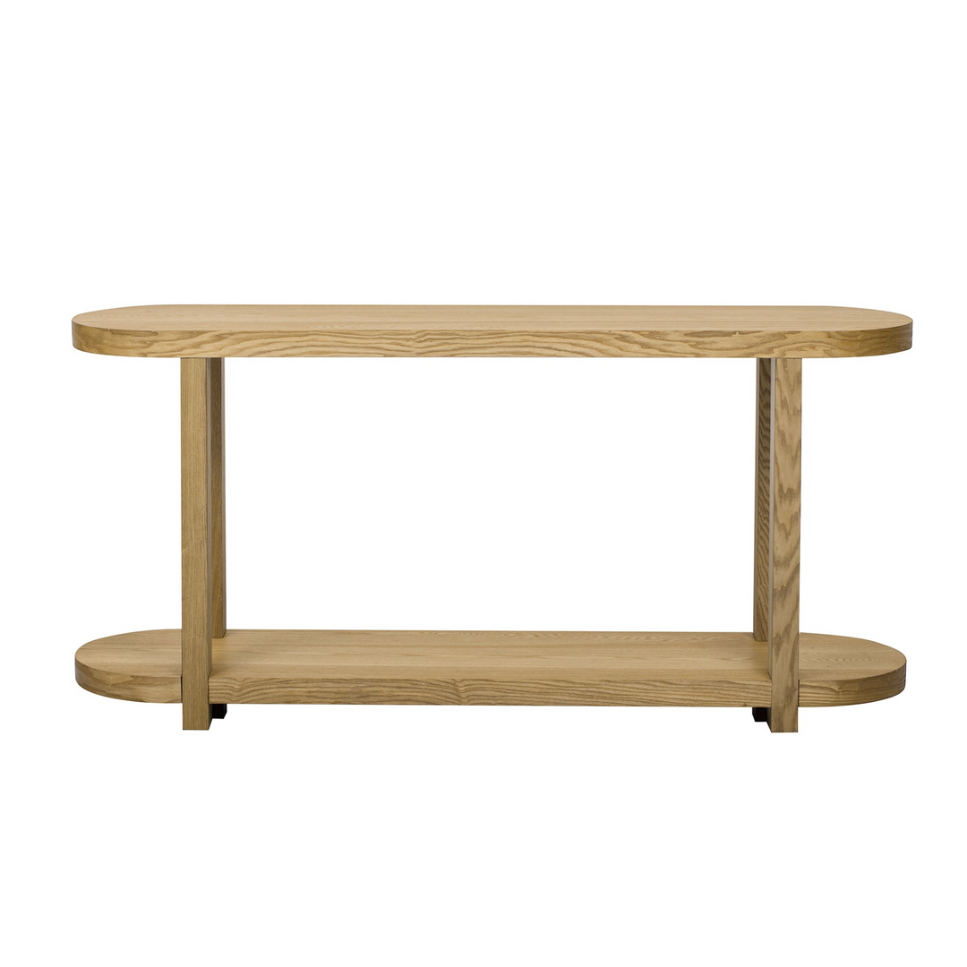 Buy farmhouse furniture Modern Minimalist Ash Veneer Entryway Table with Streamlined Desktop Design – Elegant Oval Top, Sturdy Storage Shelf, Easy Assembly - Modern Cottage Farmhouse Furniture