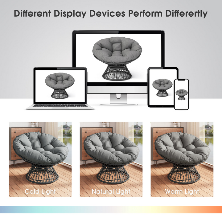 Iron Frame Wicker Chair with Thick Cushion, Waterproof Cover - Mediterranean Italian Contemporary Home Decor Furniture