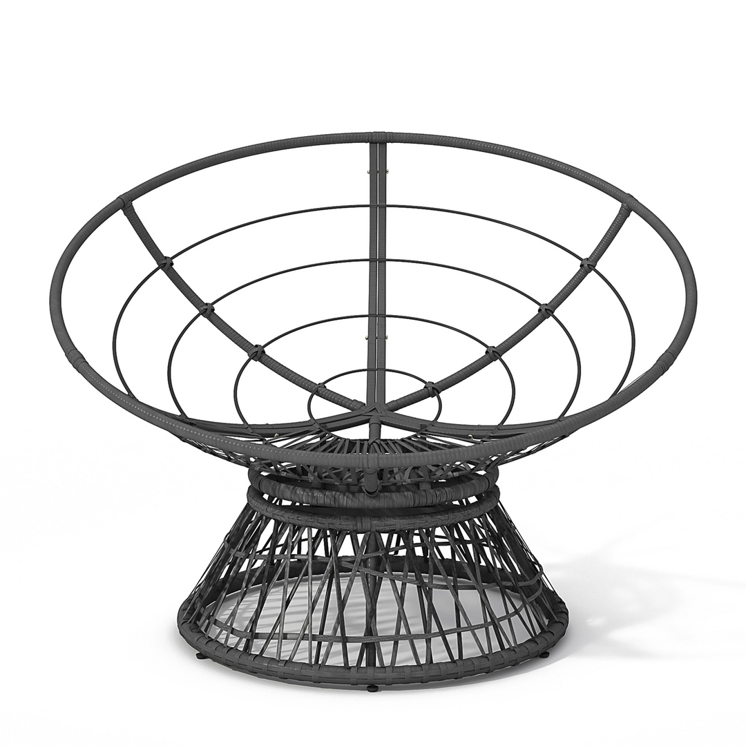 Iron Frame Wicker Chair with Thick Cushion, Waterproof Cover - Mediterranean Italian Contemporary Home Decor Furniture