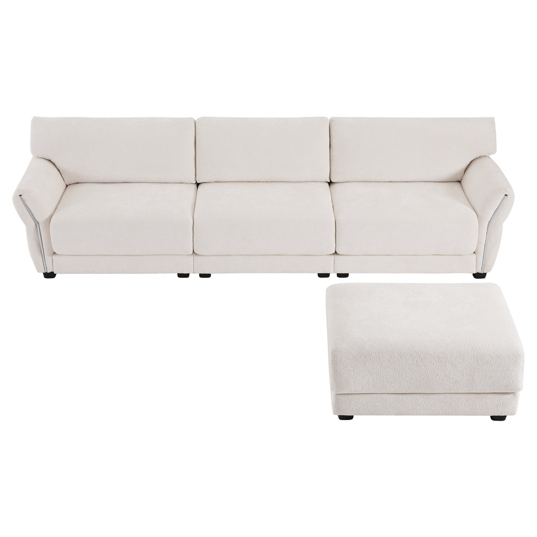 American White or Brown Modern Farmhouse Style Sofa Couch Daybed - Mediterranean Italian Contemporary Home Decor Furniture