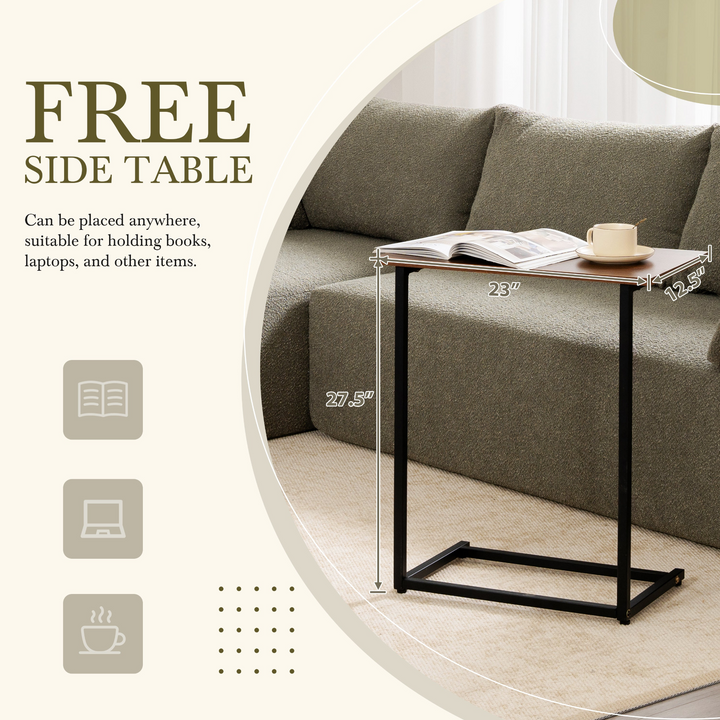 The Cannes Mediterranean Modular Wide Seat Boulce Sofa Sectional with Side Table - Mediterranean Italian Contemporary Home Decor Furniture