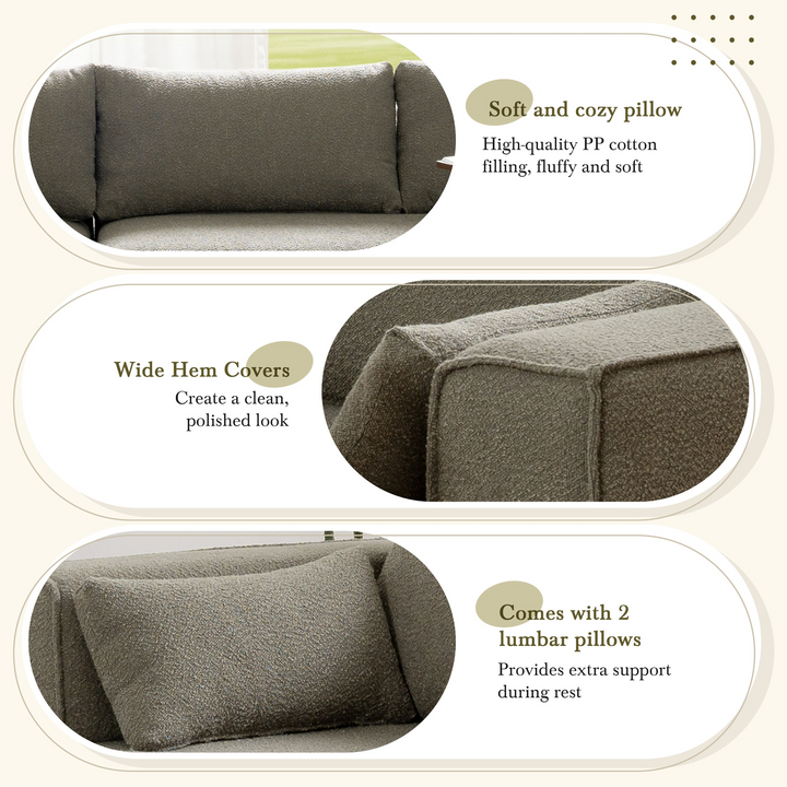 The Cannes Mediterranean Modular Wide Seat Boulce Sofa Sectional with Side Table - Mediterranean Italian Contemporary Home Decor Furniture