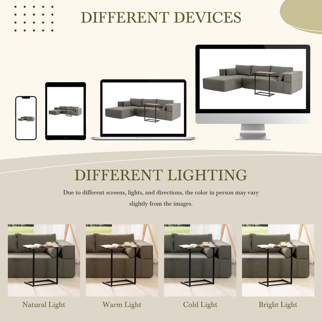 The Cannes Mediterranean Modular Wide Seat Boulce Sofa Sectional with Side Table - Mediterranean Italian Contemporary Home Decor Furniture