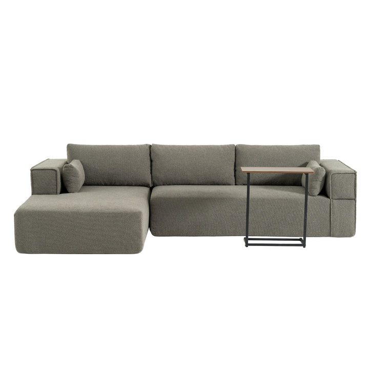 The Cannes Mediterranean Modular Wide Seat Boulce Sofa Sectional with Side Table - Mediterranean Italian Contemporary Home Decor Furniture